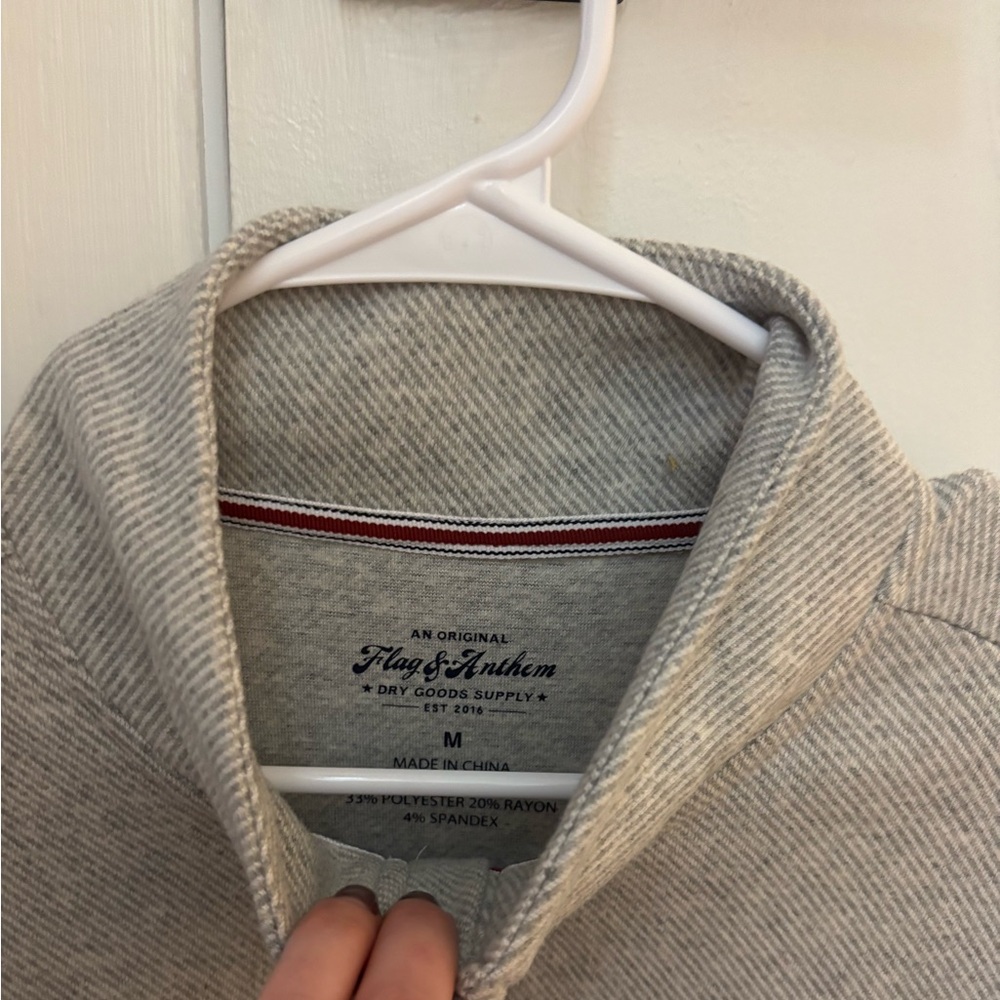 Flag & Anthem Men's Gray Zip-Up Sweater